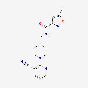 B2812583 N-((1-(3-cyanopyridin-2-yl)piperidin-4-yl)methyl)-5-methylisoxazole-3-carboxamide CAS No. 1797573-54-6