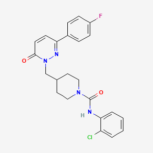 molecular formula C23H22ClFN4O2 B2812585 N-(2-氯苯基)-4-{[3-(4-氟苯基)-6-氧代-1,6-二氢吡啶并[1,6]二嗪-1-基]甲基}哌啶-1-甲酰胺 CAS No. 2097897-00-0