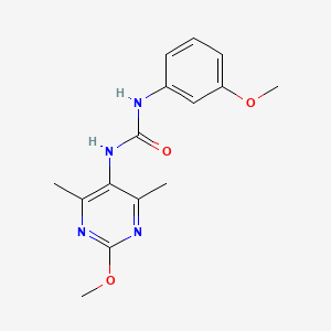 molecular formula C15H18N4O3 B2812588 1-(2-Methoxy-4,6-dimethylpyrimidin-5-yl)-3-(3-methoxyphenyl)urea CAS No. 1798459-33-2