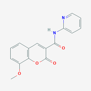 molecular formula C16H12N2O4 B2812591 8-methoxy-2-oxo-N-(pyridin-2-yl)-2H-chromene-3-carboxamide CAS No. 446270-03-7