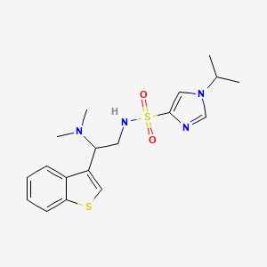 molecular formula C18H24N4O2S2 B2812593 N-(2-(benzo[b]thiophen-3-yl)-2-(dimethylamino)ethyl)-1-isopropyl-1H-imidazole-4-sulfonamide CAS No. 2034465-44-4