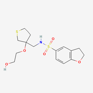 molecular formula C15H21NO5S2 B2812595 N-((3-(2-羟基乙氧基)四氢噻吩-3-基)甲基)-2,3-二氢苯并呋喃-5-磺酰胺 CAS No. 2320889-91-4