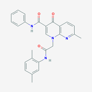 molecular formula C26H24N4O3 B2812597 1-(2-((2,5-dimethylphenyl)amino)-2-oxoethyl)-7-methyl-4-oxo-N-phenyl-1,4-dihydro-1,8-naphthyridine-3-carboxamide CAS No. 1251694-24-2