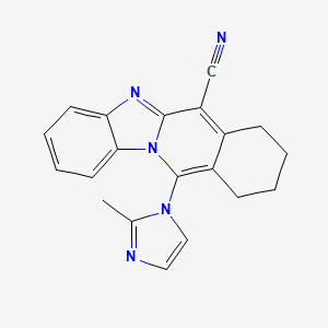 molecular formula C20H17N5 B2812608 11-(2-methyl-1H-imidazol-1-yl)-7,8,9,10-tetrahydrobenzimidazo[1,2-b]isoquinoline-6-carbonitrile CAS No. 371211-70-0