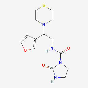 molecular formula C14H20N4O3S B2812613 N-(2-(furan-3-yl)-2-thiomorpholinoethyl)-2-oxoimidazolidine-1-carboxamide CAS No. 2034514-02-6