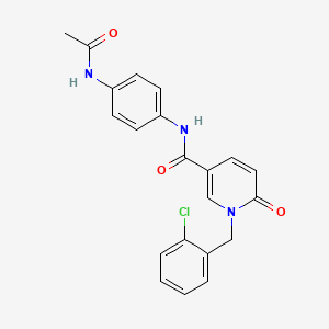 molecular formula C21H18ClN3O3 B2812618 1-[(2-chlorophenyl)methyl]-N-(4-acetamidophenyl)-6-oxo-1,6-dihydropyridine-3-carboxamide CAS No. 946310-97-0