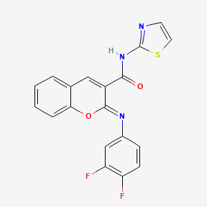 molecular formula C19H11F2N3O2S B2812619 (2Z)-2-[(3,4-difluorophenyl)imino]-N-(1,3-thiazol-2-yl)-2H-chromene-3-carboxamide CAS No. 1327175-73-4