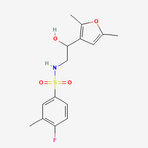 N-(2-(2,5-dimethylfuran-3-yl)-2-hydroxyethyl)-4-fluoro-3-methylbenzenesulfonamide