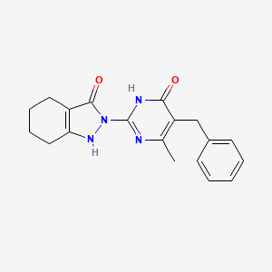 2-(5-benzyl-4-methyl-6-oxo-1,6-dihydro-2-pyrimidinyl)-1,2,4,5,6,7-hexahydro-3H-indazol-3-one