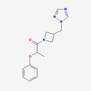 molecular formula C15H18N4O2 B2812629 1-(3-((1H-1,2,4-三唑-1-基)甲基)氮杂环丁烷-1-基)-2-苯氧基丙酮 CAS No. 2320609-20-7