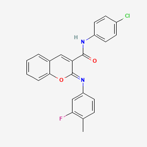 (2Z)-N-(4-chlorophenyl)-2-[(3-fluoro-4-methylphenyl)imino]-2H-chromene-3-carboxamide