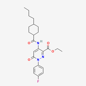 molecular formula C24H30FN3O4 B2812634 Ethyl 4-(4-butylcyclohexanecarboxamido)-1-(4-fluorophenyl)-6-oxo-1,6-dihydropyridazine-3-carboxylate CAS No. 941974-67-0