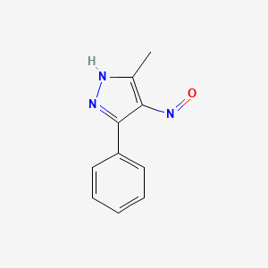 molecular formula C10H9N3O B2812649 5-methyl-4-nitroso-3-phenyl-1H-pyrazole CAS No. 27318-25-8