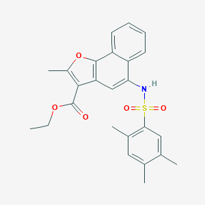 molecular formula C25H25NO5S B281265 Ethyl 2-methyl-5-{[(2,4,5-trimethylphenyl)sulfonyl]amino}naphtho[1,2-b]furan-3-carboxylate 