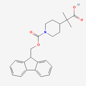 molecular formula C24H27NO4 B2812652 2-(1-{[(9H-fluoren-9-yl)methoxy]carbonyl}piperidin-4-yl)-2-methylpropanoic acid CAS No. 2138227-16-2