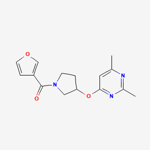 4-{[1-(Furan-3-carbonyl)pyrrolidin-3-yl]oxy}-2,6-dimethylpyrimidine