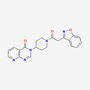 molecular formula C21H19N5O3 B2812658 3-(1-(2-(benzo[d]isoxazol-3-yl)acetyl)piperidin-4-yl)pyrido[2,3-d]pyrimidin-4(3H)-one CAS No. 2034423-53-3
