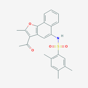 molecular formula C24H23NO4S B281266 N-(3-acetyl-2-methylnaphtho[1,2-b]furan-5-yl)-2,4,5-trimethylbenzenesulfonamide 