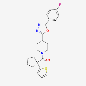 (4-(5-(4-Fluorophenyl)-1,3,4-oxadiazol-2-yl)piperidin-1-yl)(1-(thiophen-2-yl)cyclopentyl)methanone