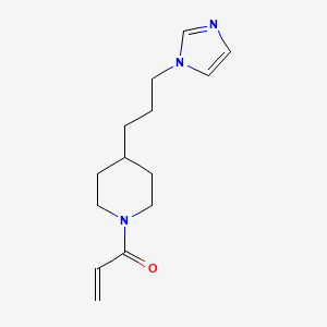 molecular formula C14H21N3O B2812670 1-{4-[3-(1H-imidazol-1-yl)propyl]piperidin-1-yl}prop-2-en-1-one CAS No. 2094883-38-0