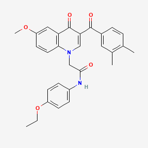 2-[3-(3,4-dimethylbenzoyl)-6-methoxy-4-oxoquinolin-1-yl]-N-(4-ethoxyphenyl)acetamide