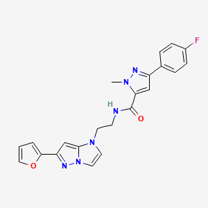 3-(4-fluorophenyl)-N-(2-(6-(furan-2-yl)-1H-imidazo[1,2-b]pyrazol-1-yl)ethyl)-1-methyl-1H-pyrazole-5-carboxamide