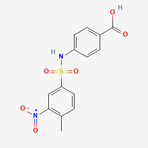 molecular formula C14H12N2O6S B2812678 4-(4-Methyl-3-nitro-benzenesulfonylamino)-benzoic acid CAS No. 339289-02-0