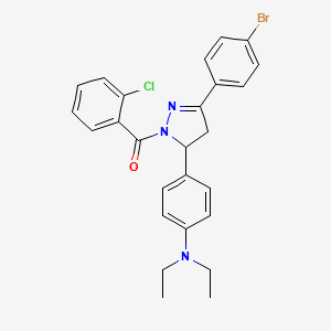 (3-(4-bromophenyl)-5-(4-(diethylamino)phenyl)-4,5-dihydro-1H-pyrazol-1-yl)(2-chlorophenyl)methanone