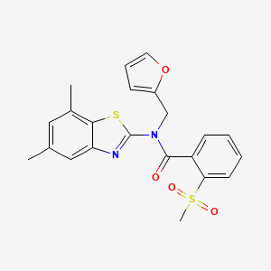 N-(5,7-dimethylbenzo[d]thiazol-2-yl)-N-(furan-2-ylmethyl)-2-(methylsulfonyl)benzamide