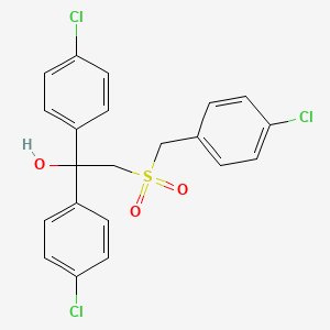 molecular formula C21H17Cl3O3S B2812689 1,1-Bis(4-chlorophenyl)-2-[(4-chlorophenyl)methylsulfonyl]ethanol CAS No. 252026-84-9