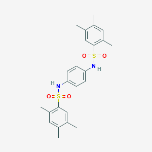 molecular formula C24H28N2O4S2 B281269 2,4,5-trimethyl-N-(4-{[(2,4,5-trimethylphenyl)sulfonyl]amino}phenyl)benzenesulfonamide 