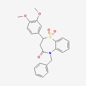 5-benzyl-2-(3,4-dimethoxyphenyl)-2,3-dihydrobenzo[b][1,4]thiazepin-4(5H)-one 1,1-dioxide