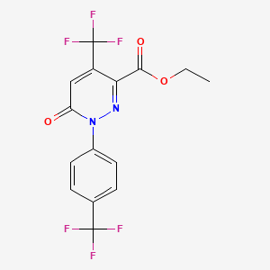 Ethyl 6-oxo-4-(trifluoromethyl)-1-[4-(trifluoromethyl)phenyl]-1,6-dihydro-3-pyridazinecarboxylate