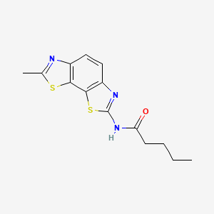 molecular formula C14H15N3OS2 B2812703 N-(7-methyl-[1,3]thiazolo[4,5-g][1,3]benzothiazol-2-yl)pentanamide CAS No. 361158-80-7