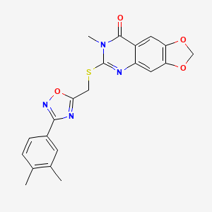 molecular formula C21H18N4O4S B2812714 3-ethyl-2-(ethylthio)-8-methoxy-5-methyl-3,5-dihydro-4H-pyrimido[5,4-b]indol-4-one CAS No. 1111974-38-9