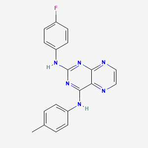{2-[(4-Fluorophenyl)amino]pteridin-4-yl}(4-methylphenyl)amine