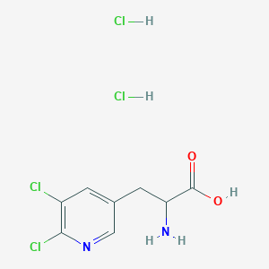 molecular formula C8H10Cl4N2O2 B2812722 2-Amino-3-(5,6-dichloropyridin-3-yl)propanoic acid;dihydrochloride CAS No. 2253639-51-7