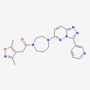 molecular formula C22H24N8O2 B2812739 2-(3,5-Dimethyl-1,2-oxazol-4-yl)-1-[4-(3-pyridin-3-yl-[1,2,4]triazolo[4,3-b]pyridazin-6-yl)-1,4-diazepan-1-yl]ethanone CAS No. 2380193-45-1