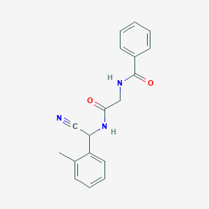 molecular formula C18H17N3O2 B2812748 N-[2-[[Cyano-(2-methylphenyl)methyl]amino]-2-oxoethyl]benzamide CAS No. 1385401-17-1