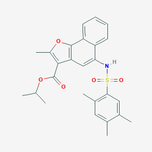 molecular formula C26H27NO5S B281275 Isopropyl 2-methyl-5-{[(2,4,5-trimethylphenyl)sulfonyl]amino}naphtho[1,2-b]furan-3-carboxylate 