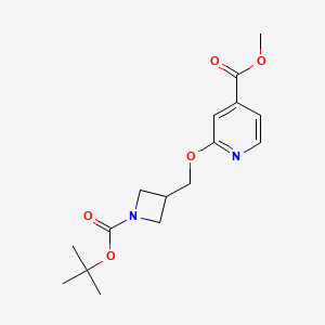 molecular formula C16H22N2O5 B2812755 Methyl 2-[[1-[(2-methylpropan-2-yl)oxycarbonyl]azetidin-3-yl]methoxy]pyridine-4-carboxylate CAS No. 2309461-64-9