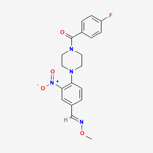 molecular formula C19H19FN4O4 B2812756 4-[4-(4-fluorobenzoyl)piperazino]-3-nitrobenzenecarbaldehyde O-methyloxime CAS No. 383147-15-7