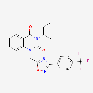 molecular formula C22H19F3N4O3 B2812757 3-sec-butyl-1-({3-[4-(trifluoromethyl)phenyl]-1,2,4-oxadiazol-5-yl}methyl)quinazoline-2,4(1H,3H)-dione CAS No. 1105240-75-2