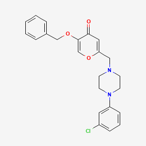 molecular formula C23H23ClN2O3 B2812759 2-[[4-(3-Chlorophenyl)piperazin-1-yl]methyl]-5-phenylmethoxypyran-4-one CAS No. 898441-70-8