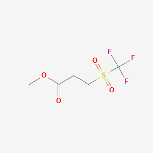molecular formula C5H7F3O4S B2812768 Methyl 3-trifluoromethanesulfonylpropanoate CAS No. 1955557-69-3