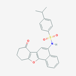 molecular formula C25H23NO4S B281277 4-isopropyl-N-(7-oxo-7,8,9,10-tetrahydrobenzo[b]naphtho[2,1-d]furan-5-yl)benzenesulfonamide 