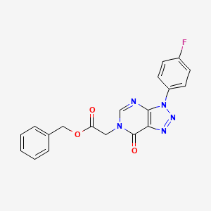 molecular formula C19H14FN5O3 B2812776 benzyl 2-(3-(4-fluorophenyl)-7-oxo-3H-[1,2,3]triazolo[4,5-d]pyrimidin-6(7H)-yl)acetate CAS No. 863019-63-0