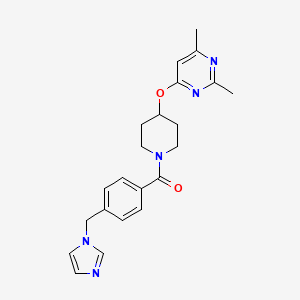 molecular formula C22H25N5O2 B2812781 (4-((1H-imidazol-1-yl)methyl)phenyl)(4-((2,6-dimethylpyrimidin-4-yl)oxy)piperidin-1-yl)methanone CAS No. 2034252-31-6