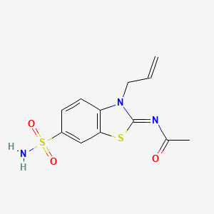 molecular formula C12H13N3O3S2 B2812782 (Z)-N-(3-allyl-6-sulfamoylbenzo[d]thiazol-2(3H)-ylidene)acetamide CAS No. 865175-83-3