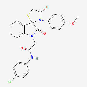 molecular formula C25H20ClN3O4S B2812785 N-(4-chlorophenyl)-2-(3'-(4-methoxyphenyl)-2,4'-dioxospiro[indoline-3,2'-thiazolidin]-1-yl)acetamide CAS No. 894561-62-7